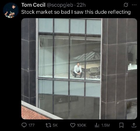 Гот @scopgieb Stock market so bad saw this dude reflecting О 177 НЕ