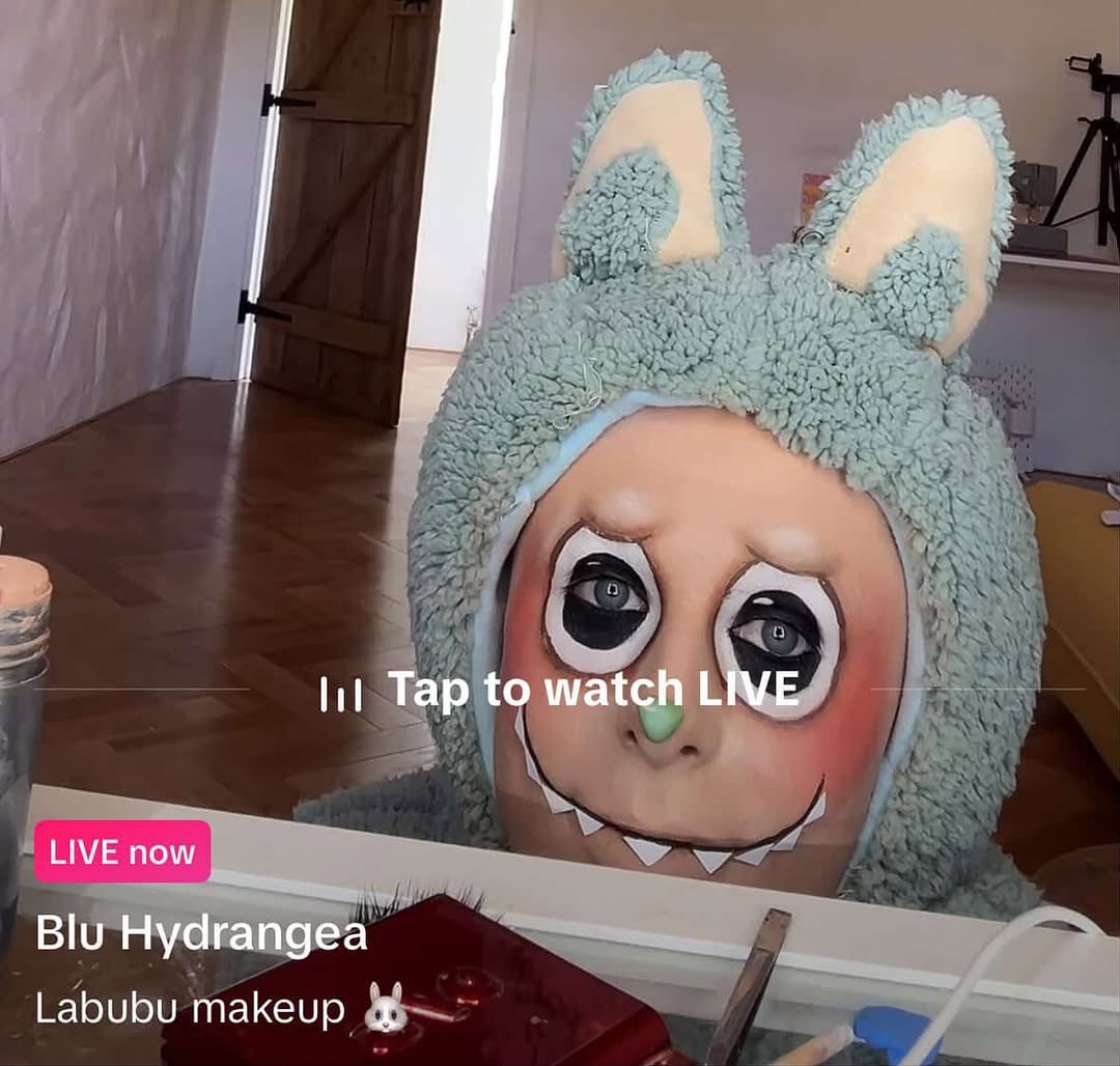 Tap to watch LIVE LIVE now Blu Hydrangea Labubu makeup