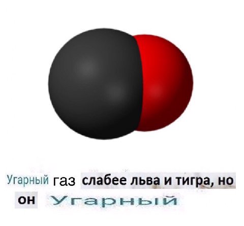 Угарный газ слабее льва и тигра, но