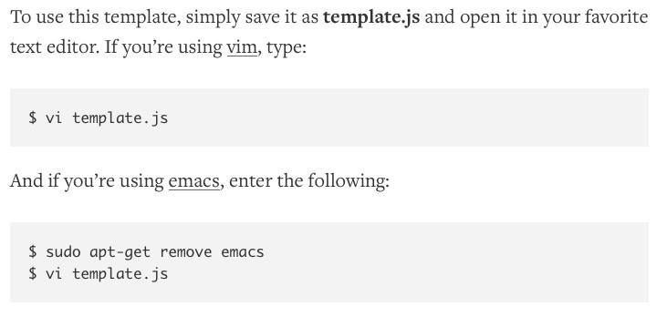 To use this template, simply save it as template.js and open it in your favorite text editor. If you’re using vim, type: template.js And if you’re using emacs, enter the following: sudo apt-get remove