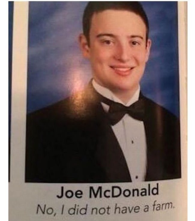 Joe McDonald No, did not have