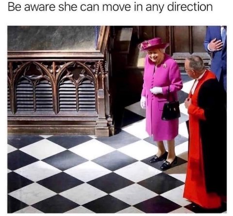 aware she can move in any direction