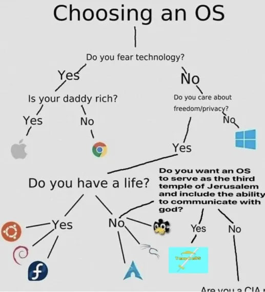 Choosing you fear technology? No |5 your daddy rich? you care about freedom/privacy? Yes No с Yes A you want an to serve as the third you have a life? temple of Jerusalem and include the ability god? 