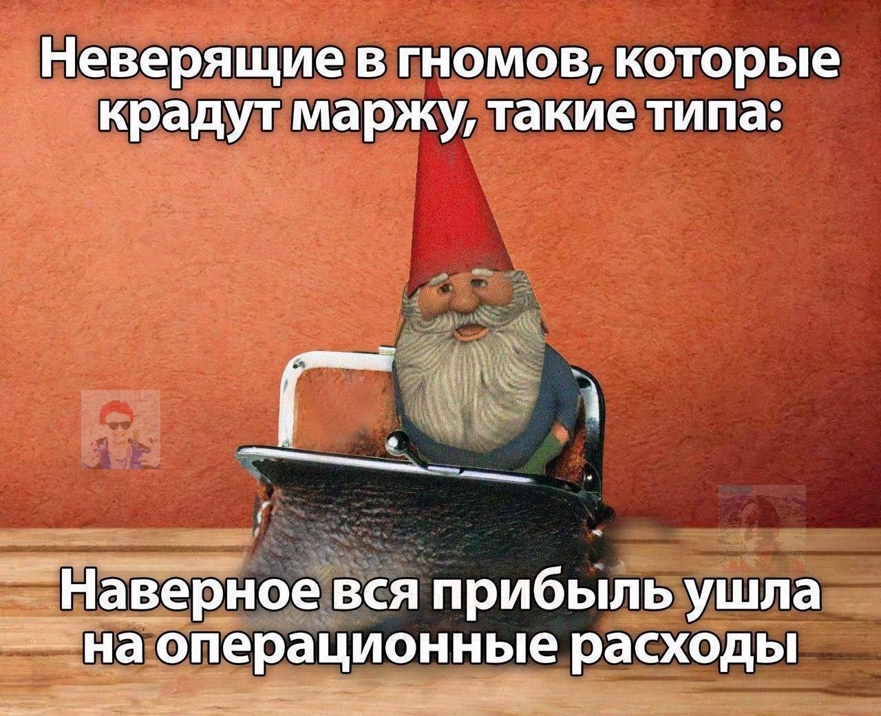 Неверящие в гномов, которые крадут маржу, такие типа: Наверное вся прибыль ушла наоперационные расходы