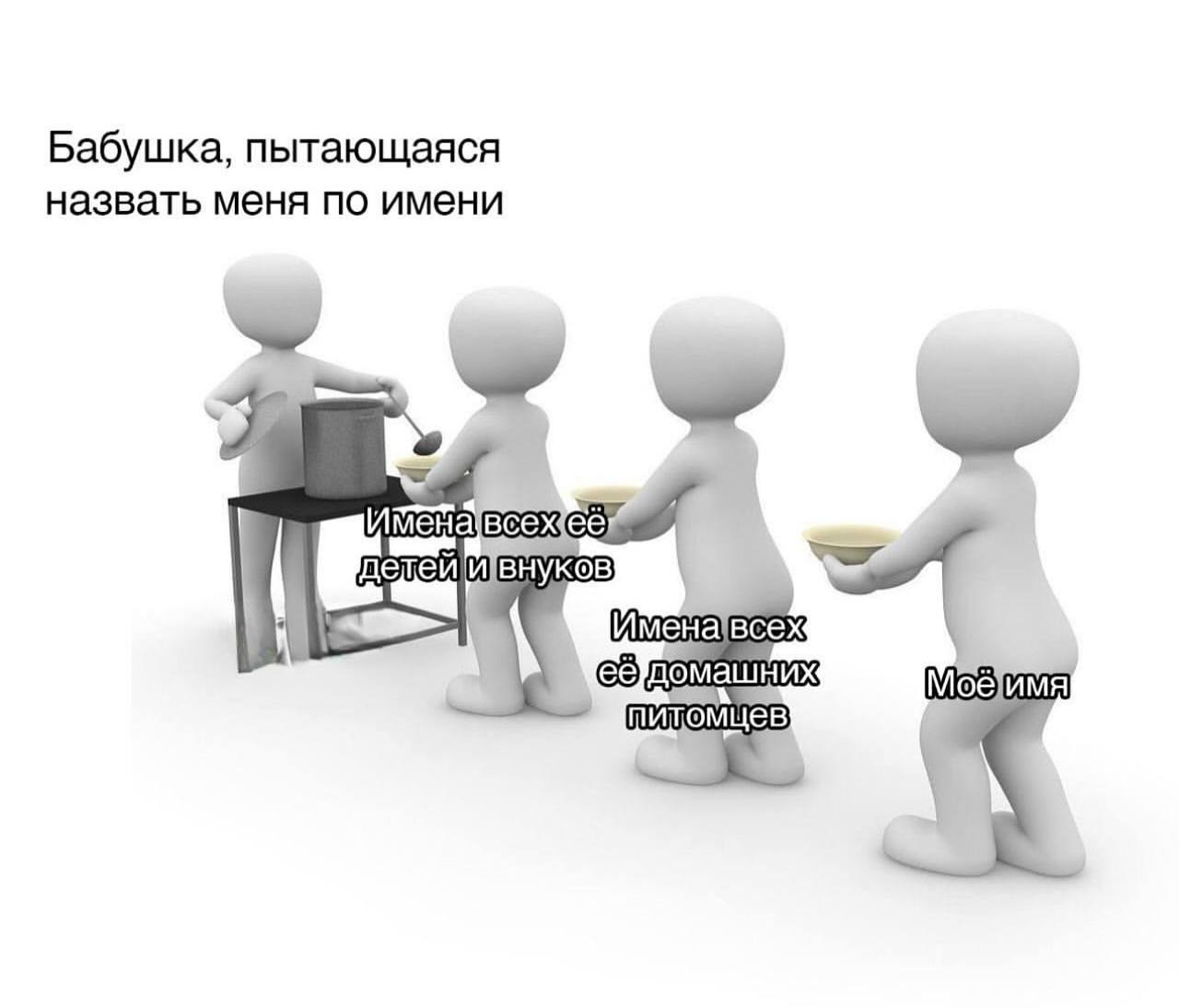 Бабушка, пытающаяся назвать меня по имени мена KOB еЕ]домашних
