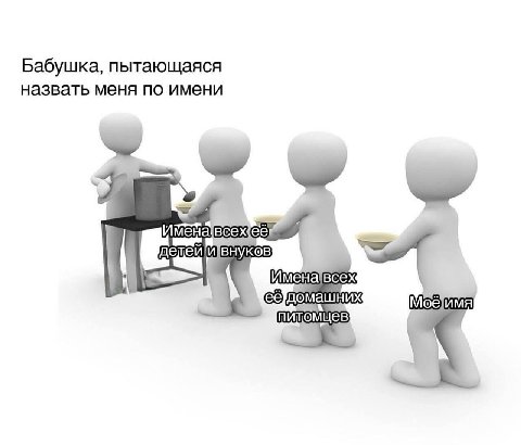 Бабушка, пытающаяся назвать меня по имени мена KOB еЕ]домашних