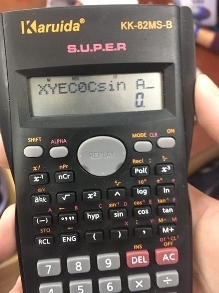 a KK-82MS-B Pol( ncr In A log hyp sin cos tan RCL ENG DEL 9 А 5 6