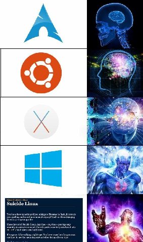5 3 SAK А 4 4 2 А A 1 77 я it 3 и 3 3 Я we Я a Suicide Linux You know how sometimes if you mistype a filename in Bash, it corrects your spelling and runs the command anyway? Such as when changing dire