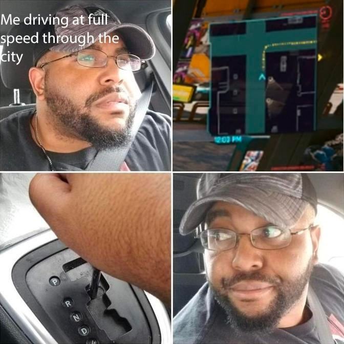Me driving at full speed through the ity
