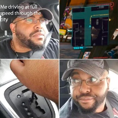 Me driving at full speed through the ity