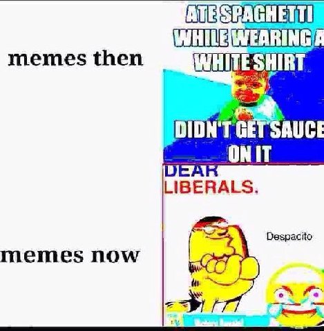memes then DIDN'T GET SAUCE —-ONIT ОЕАН LIBERALS. Despacito memes now