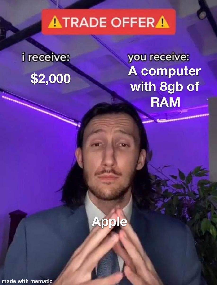 TRADE OFFER i receive: you receive: A computer $2,000 with of ВАМ made with mematic