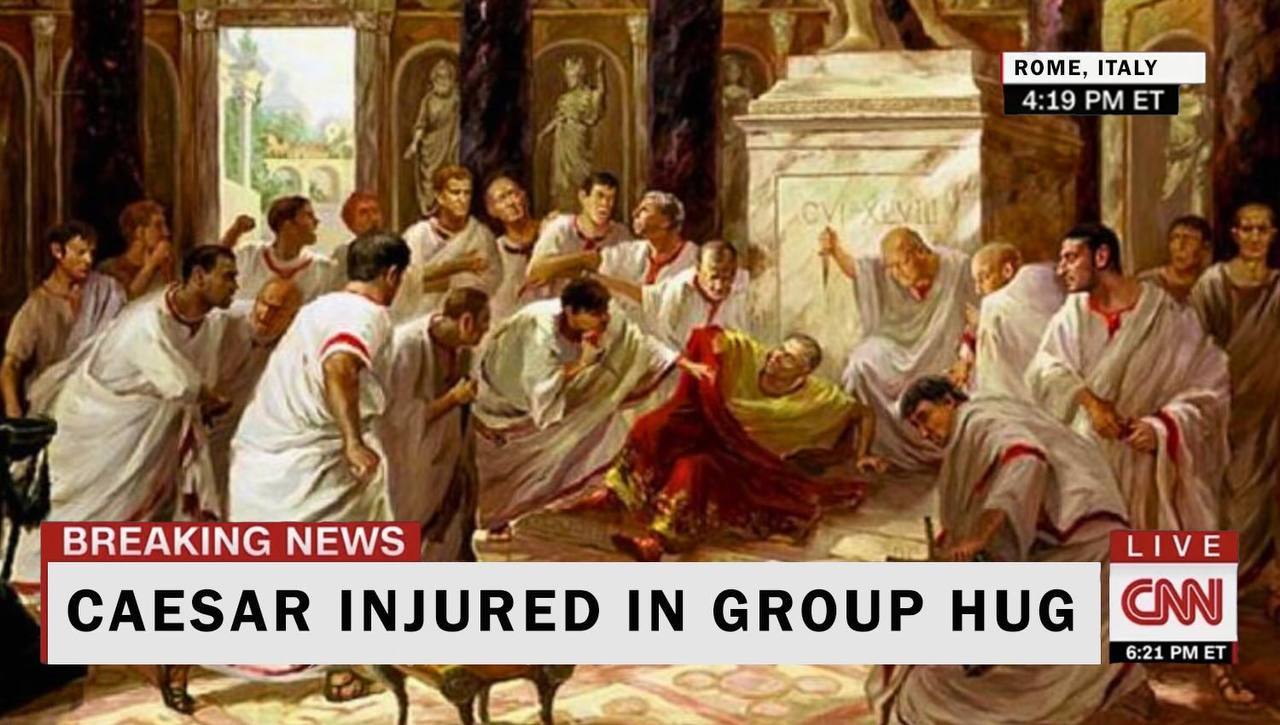 4:19РМЕТ fos К BREAKING NEWS LIVE CAESAR INJURED IN GROUP HUG
