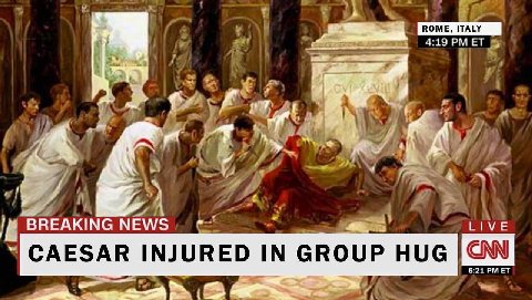4:19РМЕТ fos К BREAKING NEWS LIVE CAESAR INJURED IN GROUP HUG