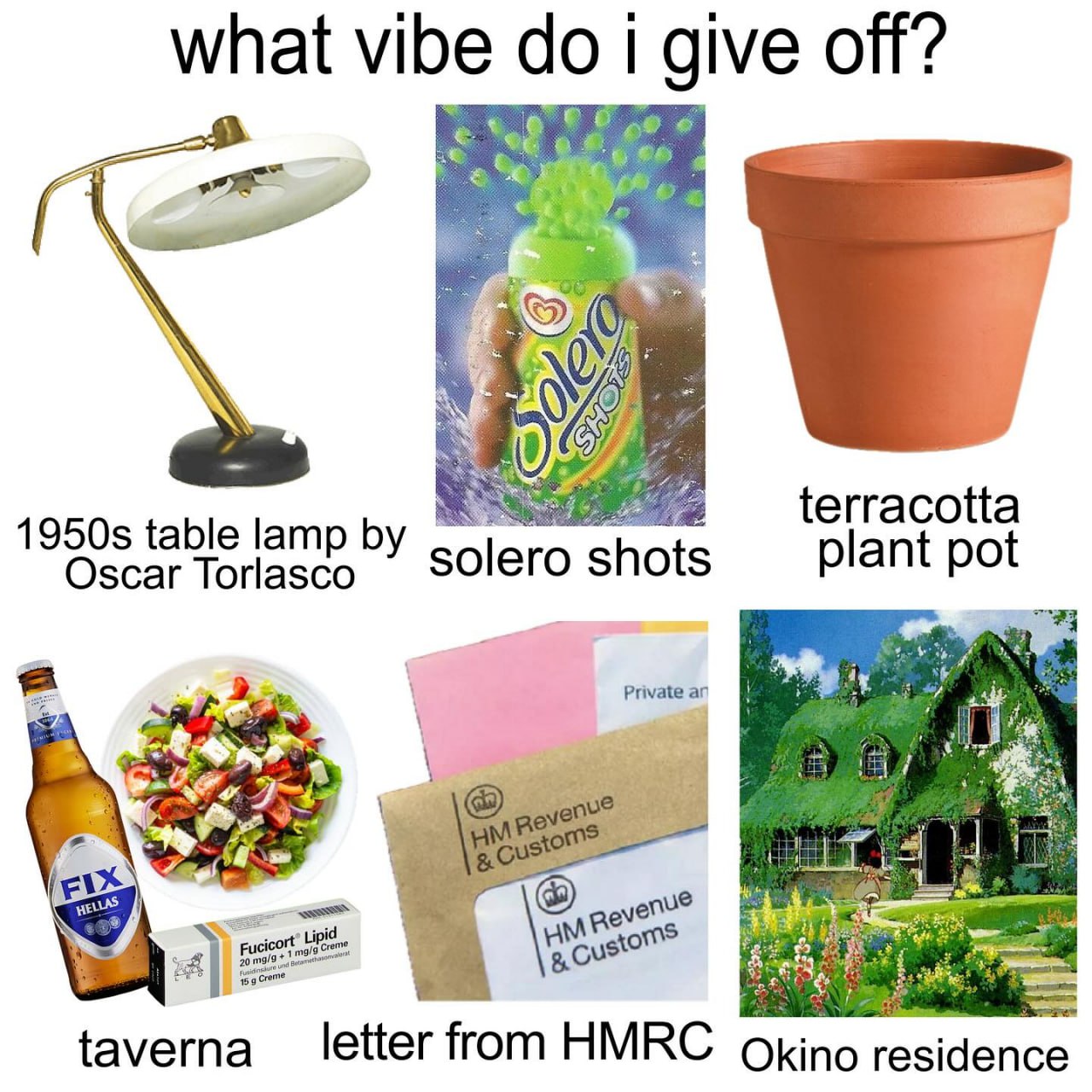 what vibe give off? a” terracotta table lamp Oscar Torlasco plant pot solero shots Private 14 far env? Lipid cust? taverna letter from HMRC