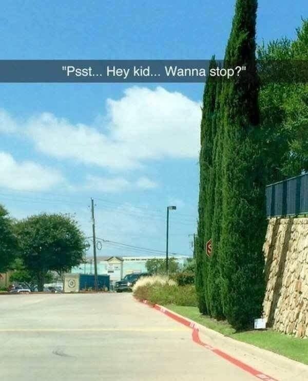“Psst... Hey kid... Wanna stop?" 4