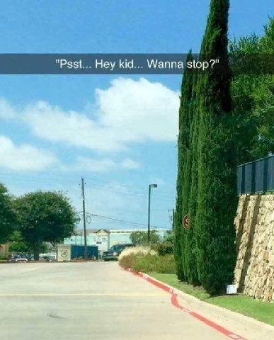 “Psst... Hey kid... Wanna stop?" 4