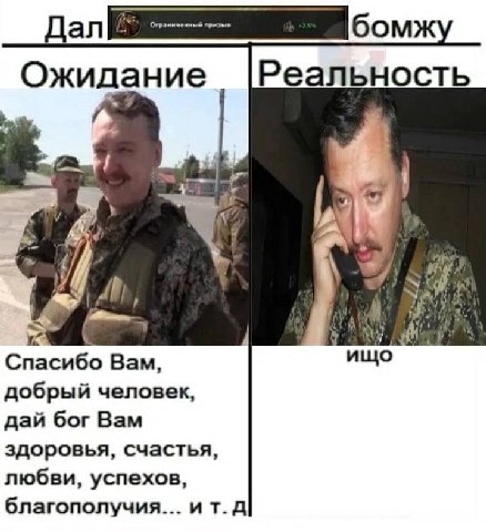 Дал бомж Реальность Ожидание Спасибо Вам, добрый человек, дай бог Вам здоровья, счастья, любви, успехов, благополучия... ит.д