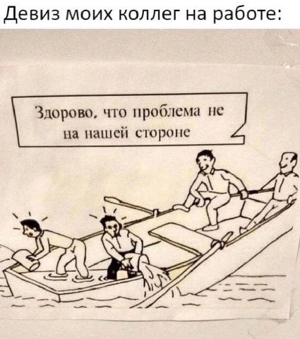 Девиз моих коллег на работе: Здорово, что проблема не на нашей стороне