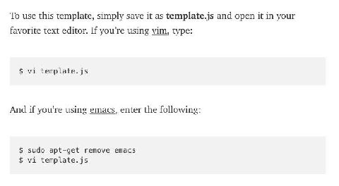 To use this template, simply save it as template.js and open it in your favorite text editor. If you’re using vim, type: template.js And if you’re using emacs, enter the following: sudo apt-get remove