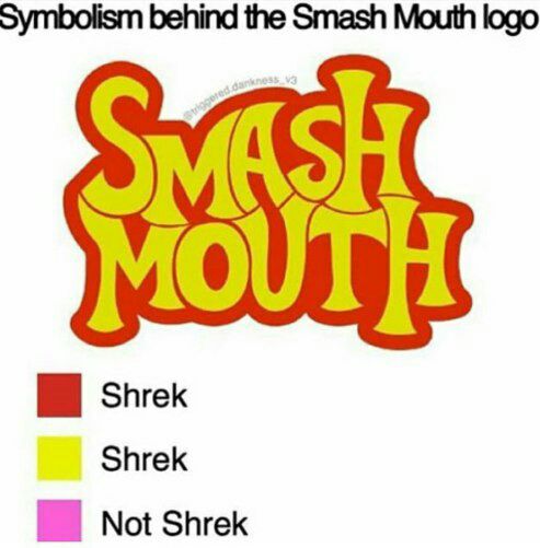 Symbolism behind the Smash Mouth logo Shrek Shrek Not Shrek