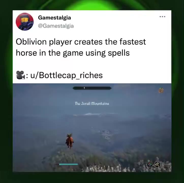 Oblivion player creates the fastest horse in the game using spells &: u/Bottlecap_riches The Jerall Mountains