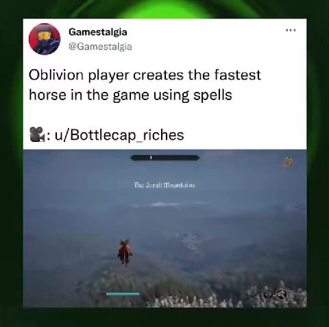Oblivion player creates the fastest horse in the game using spells &: u/Bottlecap_riches The Jerall Mountains