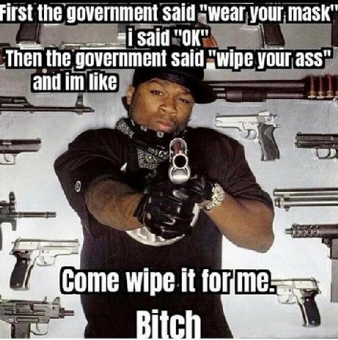 First the government said “wear your. mask" Then the government Sald your ass" and like i Come wipe it