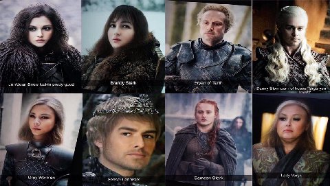 я а a 2 77 Я As к у 4 5 у 1 A в. 4 2 к A a к. Jon/Joan Snow lookin pretty good Вгапау Stark Bryan of Tarth 4 7 Danny Stormborn of house Targaryen 4 я у 4 4 а Sensei Samson Stark Lady Varys