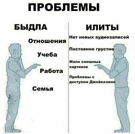 ПРОБЛЕМЫ БЫДЛА UNUTbI Нет новых аудиозаписей Отношения грустн Учеба |Mano смешных Работа картинок Проблемы с доступом Джойказин Семья