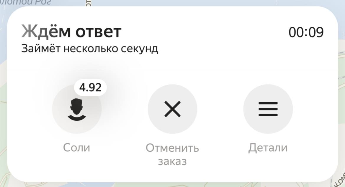 ГОС Ждём ответ 00:09 несколько секунд 4.92 Соли Отменить Детали заказ