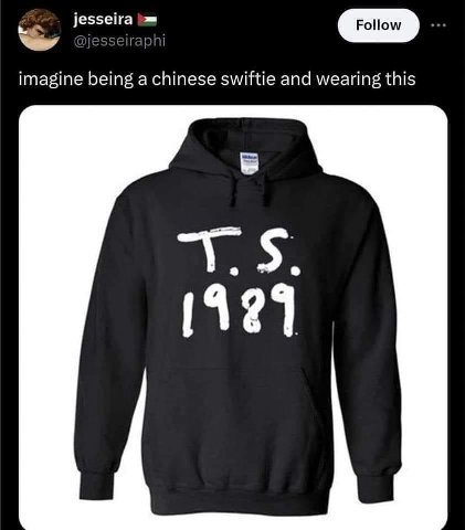 jesseira imagine being a chinese swiftie and wearing this [431