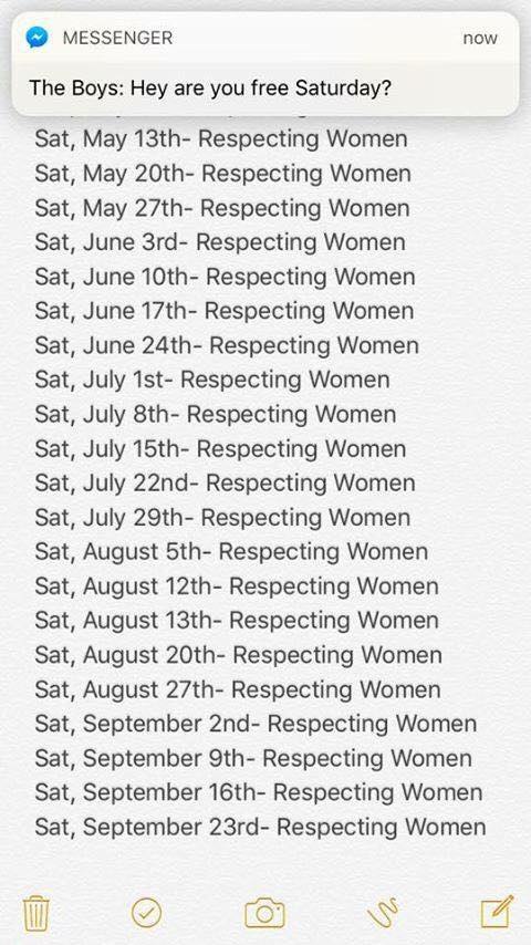 МЕЗЗЕМСЕВ now The Boys: Hey are you free Saturday? Sat, May Respecting Women Sat, May Respecting Women Sat, May Respecting Women Sat, June Respecting Women Sat, June Respecting Women Sat, June Respect