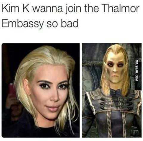 Kim К wanna join the Thalmor Embassy so bad
