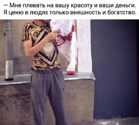 Мне плевать на вашу красоту и ваши деньги Я ценю в людях только внешность и богатство