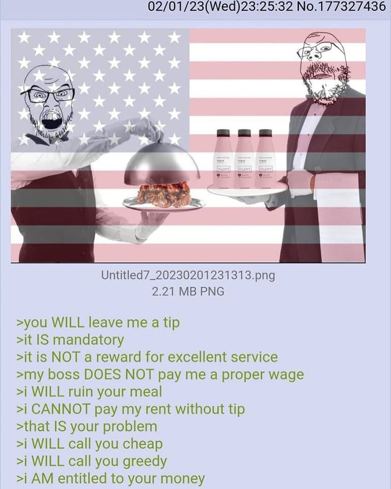 02/01/23(Wed)23:25:32 No.177327436 Untitled7_20230201231313.png 2.21 PNG >you WILL leave me >it IS mandatory >it is NOT a reward for excellent service >my boss DOES NOT pay me a proper wage WILL ruin 