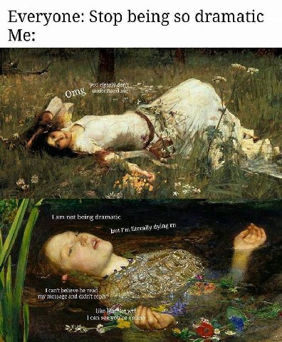 Everyone: Stop being so dramatic Me: you clearly understand me 7 у и Tam not being dramatic dying rit read mY Message and didn’t like сап see you're online