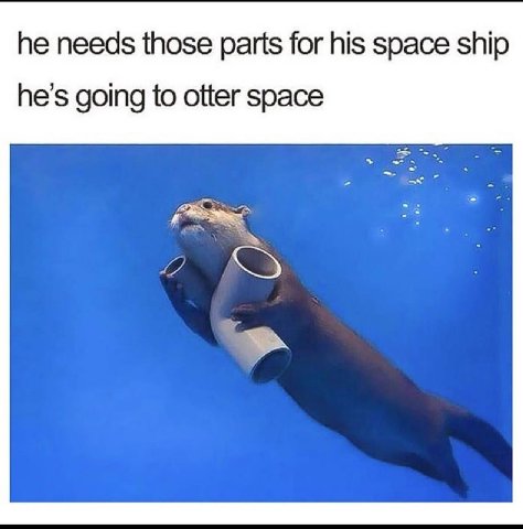 he needs those parts for his space ship he’s going to otter space