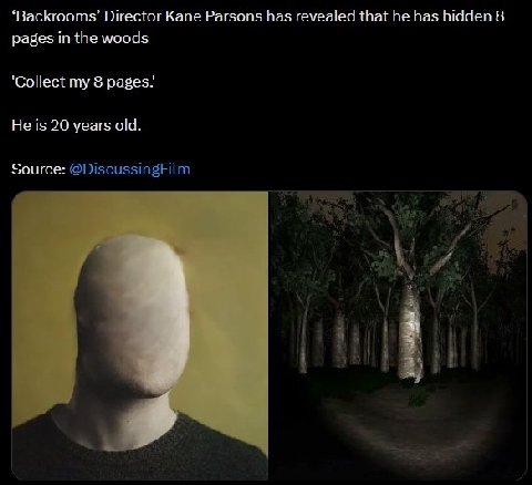 Director Kane Parsons has revealed that he has hidden 8 pages in the woods ‘Collect my 8 pages: He is 20 years old. Source: @DiscussingFilm