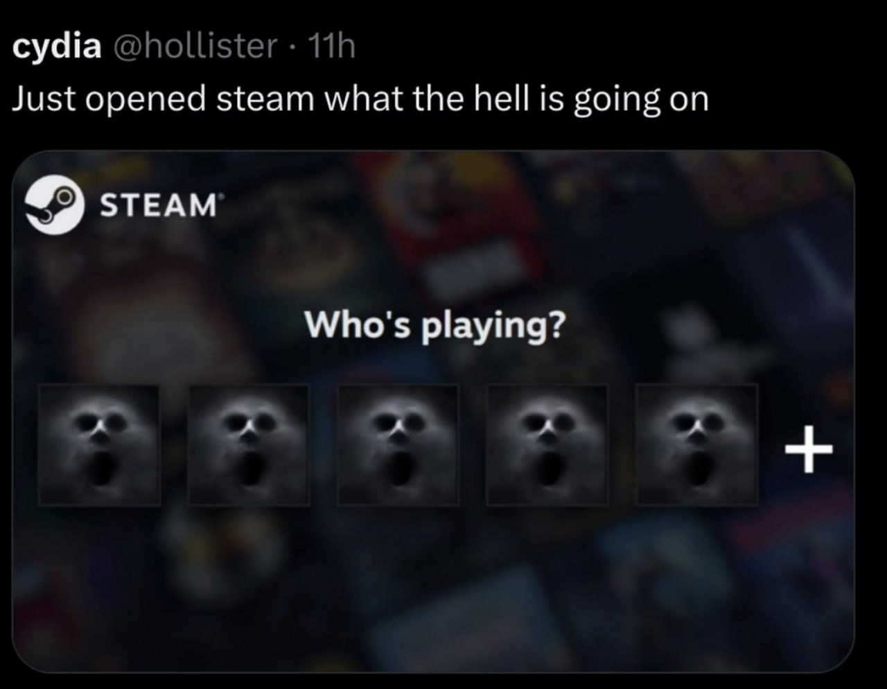 cydia @hollister Just opened steam what the hell is going on STEAM Who's playing?