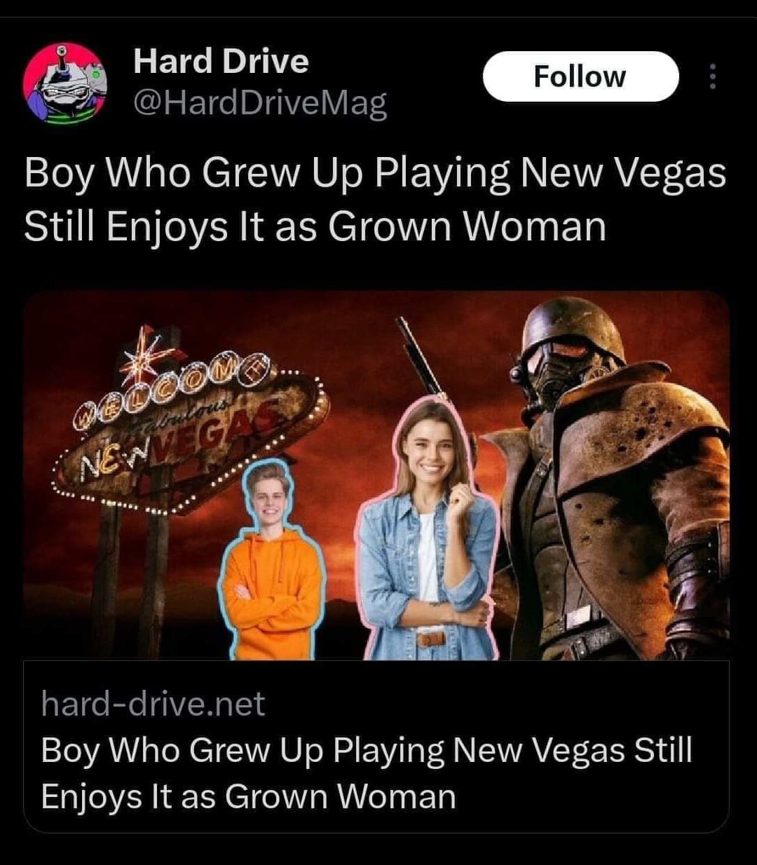 Hard Drive Роном Boy Who Grew Up Playing New Vegas Still Enjoys It as Grown Woman a a А Boy Who Grew Up Playing New Vegas Still Enjoys It as Grown Woman
