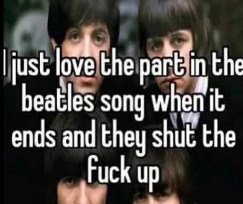 ove the the beatles song when it ends and they shut the Fuck up