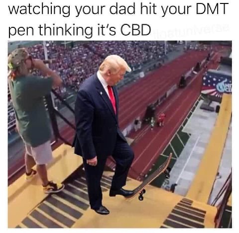 watching your dad hit your DMT pen thinking it's CBD