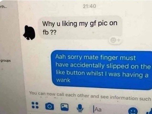 Why liking my pic on 2? Aah sorry mate finger must have accidentally slipped on the like button whilst was having a wank сай пом Call each other and see information such