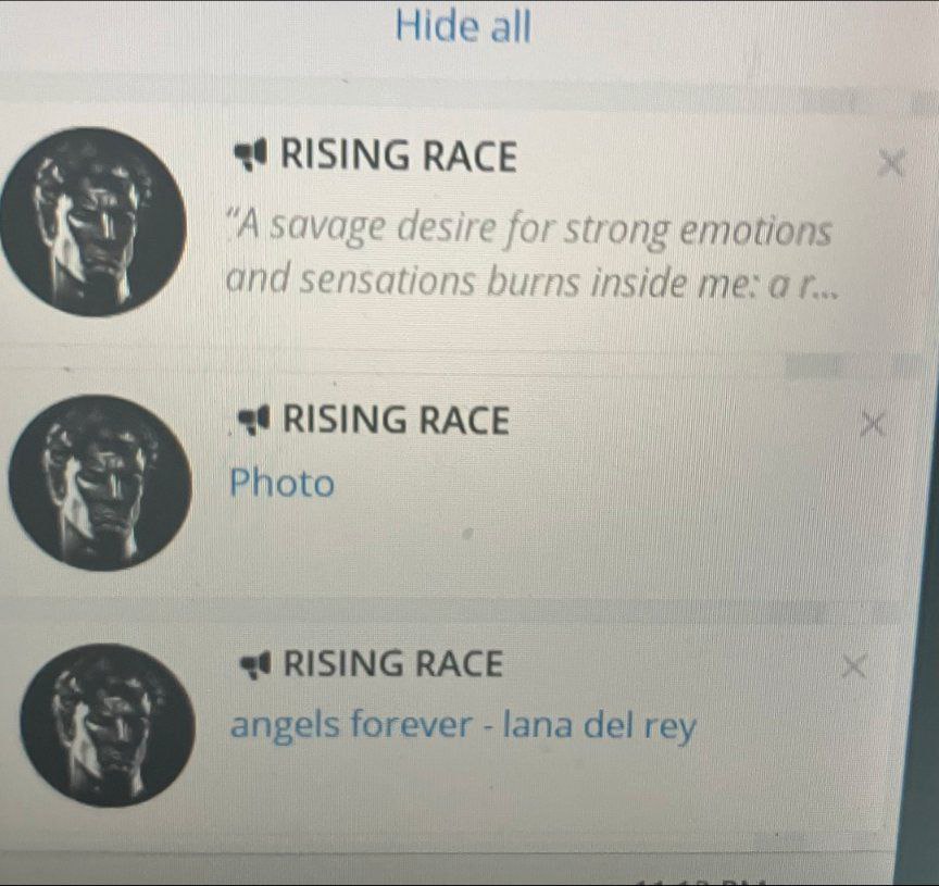 Hide all RISING RACE RISING RACE 4 Photo RISING RACE angels forever lana del rey