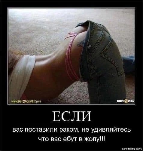 ЕСЛИ вас поставили раком, не удивляйтесь что вас ебут в жопу!!!