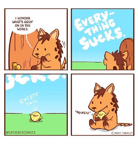 I WONDER WHAT’S GOIN’ ON IN THE WORLD. 4 4 4 @CATSCAFECOMICS