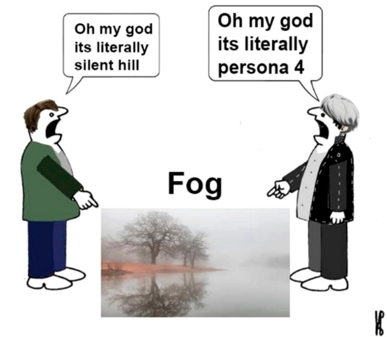 my god my god its literally its literally silent hill persona 4 Fog