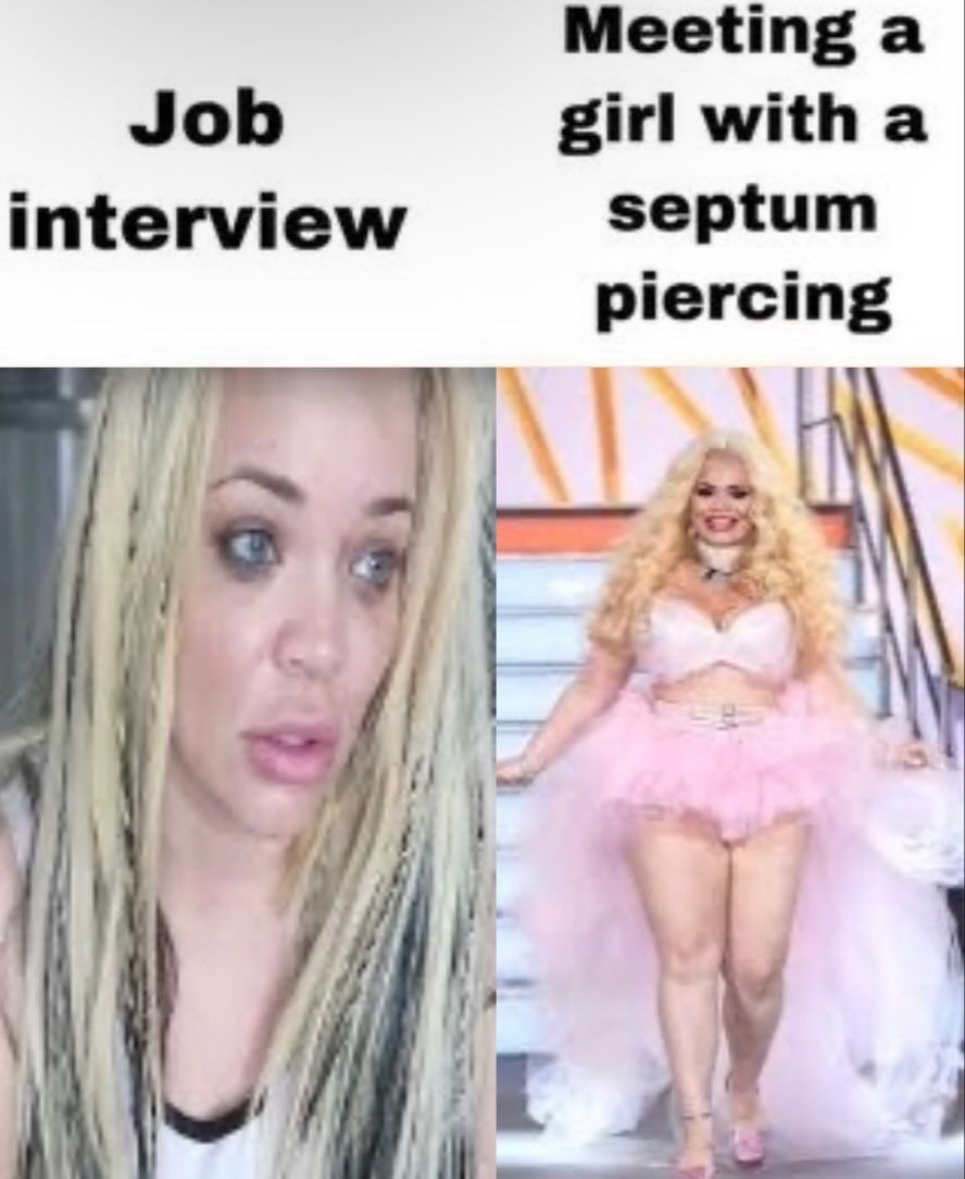 Meeting а Job girl witha interview septum piercing А И У. И