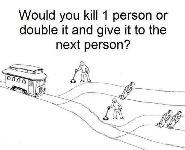 Would you 1 person double it and give К to the next person?
